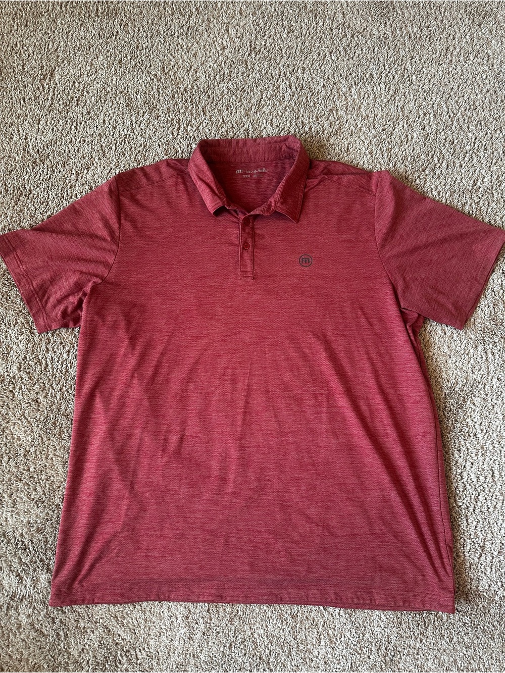 Travis Mathew The Heater Golf Polo Men's 3XL Red Heather Scooter Short Sleeve